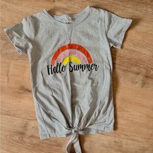 Gray Kids Shirt with Rainbow Design